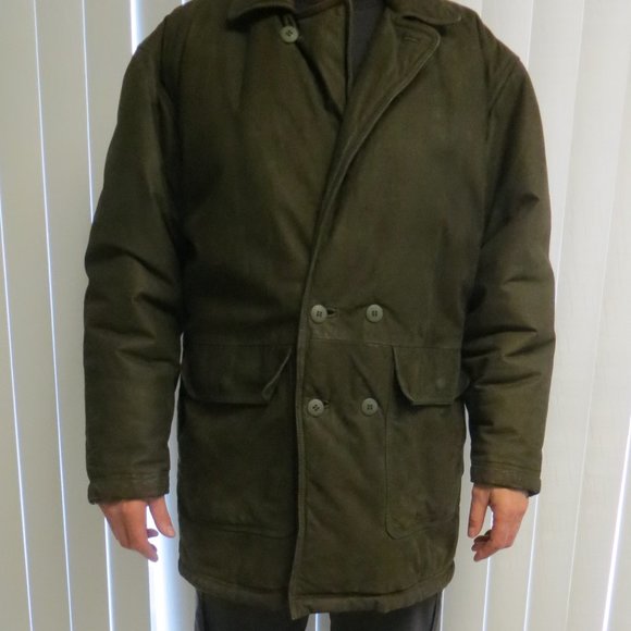 Men's full-length insulated suede jacket - Neto - Picture 1 of 6